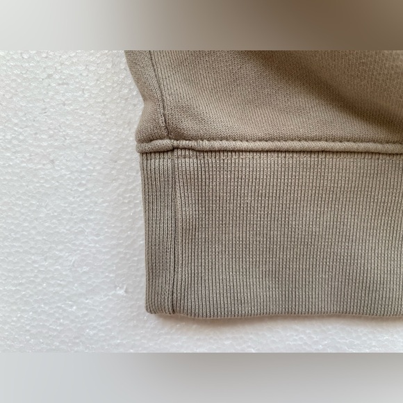 SATURDAYS NYC FRENCH TERRY BOWERY SUN CREW GRAPHIC SWEATSHIRT TAN BOYFRIEND - Picture 7 of 9